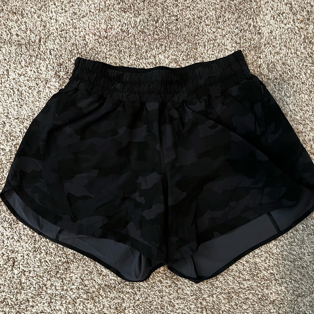 Lululemon Black Camo Athletic Shorts - Track